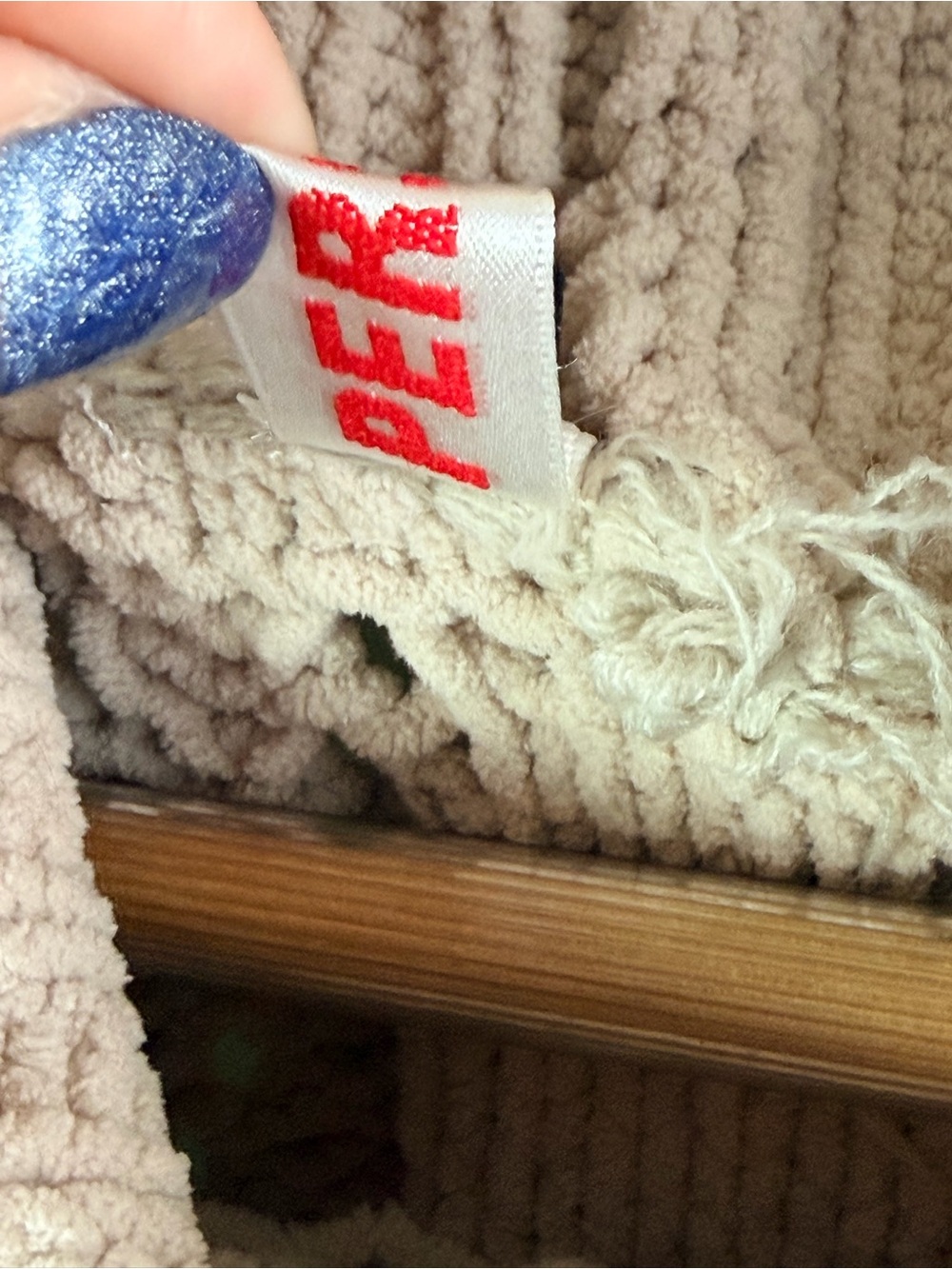 Persun Oversized Cable Knit Cowl Neck Sweater Beige Large - Picture 4 of 7